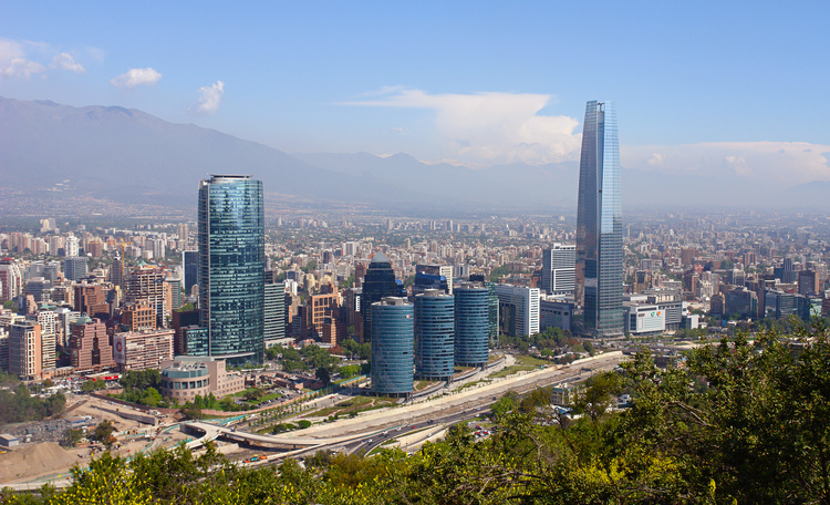 Santiago Downtown City Aerial 