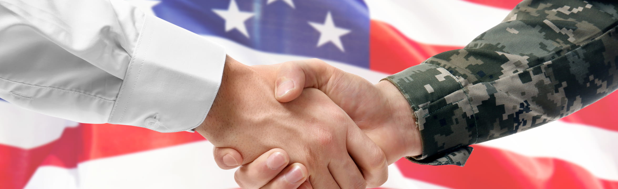 Veteran and Civilian Shaking Hands
