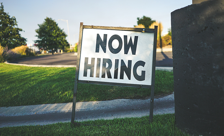 Now hiring sign