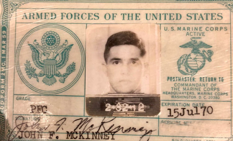 Jack McKinney Marine Corps ID Card