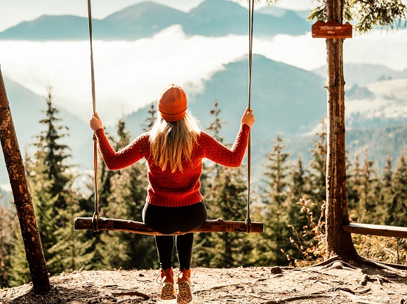 Tourism, hike, mountain, woman, forrest