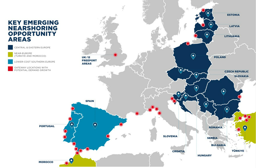 Nearshoring map