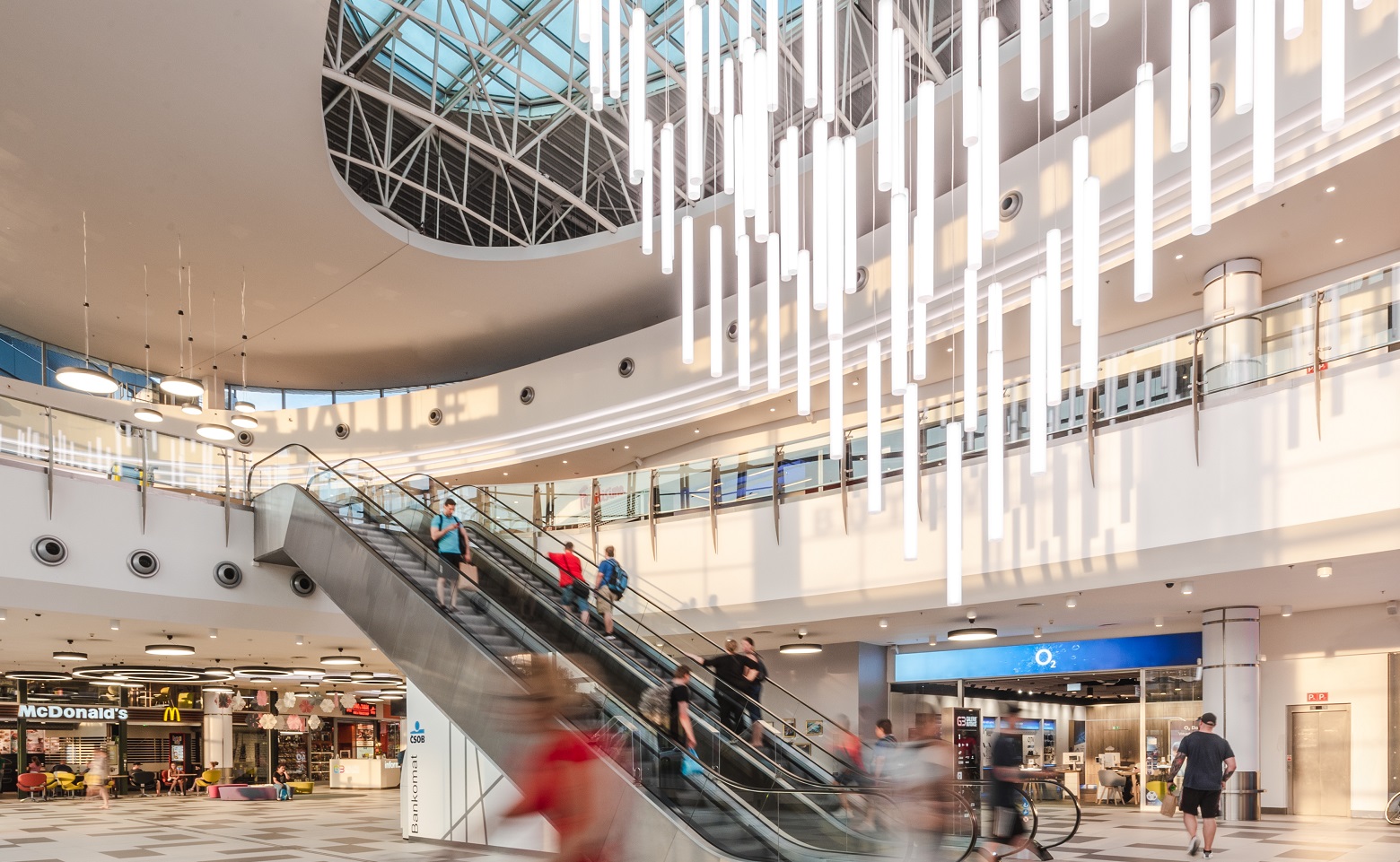 Galerie Butovice, shopping centre, interior, escalator