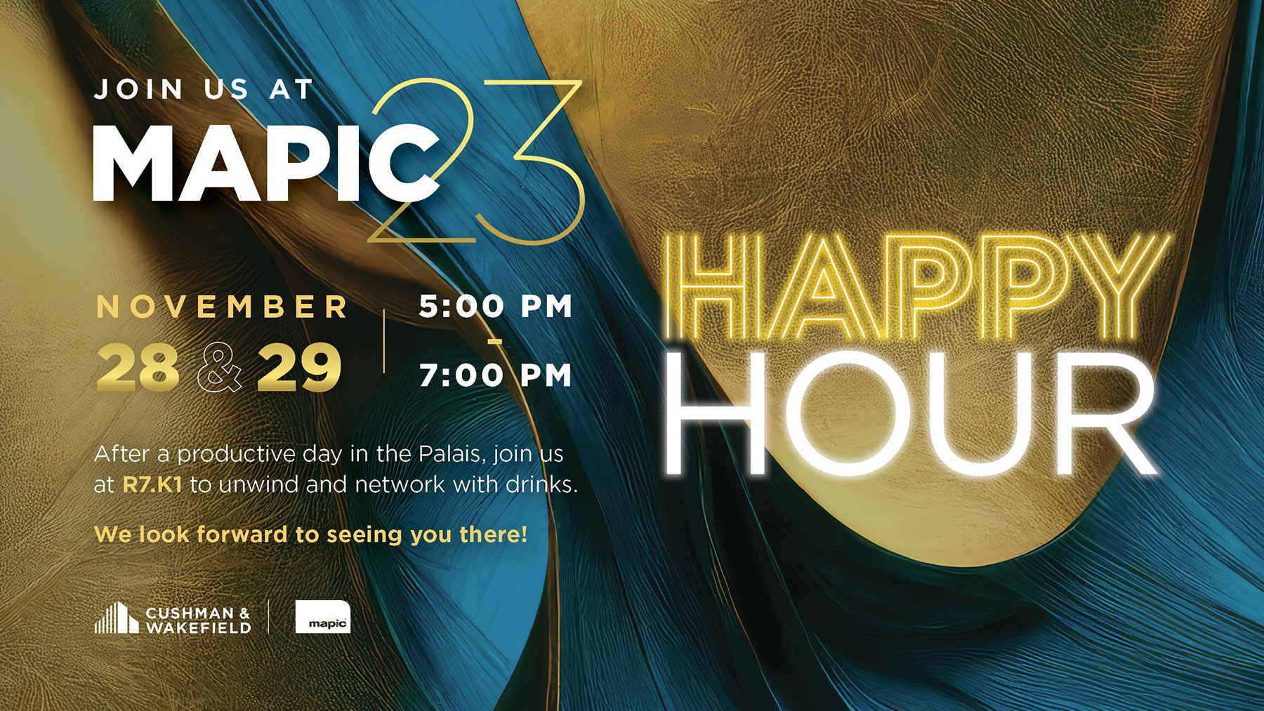 C&W MAPIC 2023 Happy Hour invite