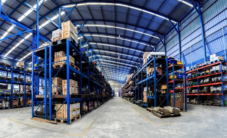warehouse interior with racking