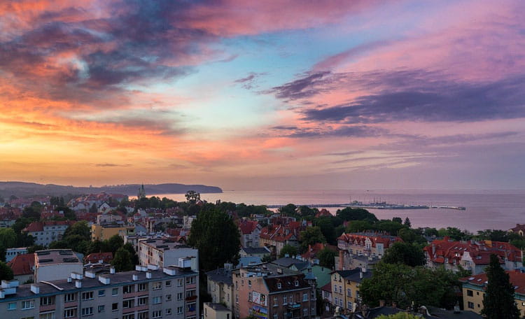 Sopot at sunset, Poland