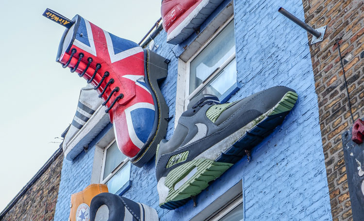 Shoe shop front, Camden, London