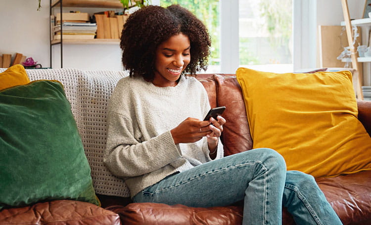 Woman using a phone