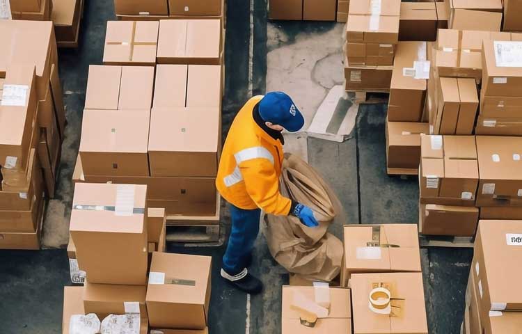 man with boxes