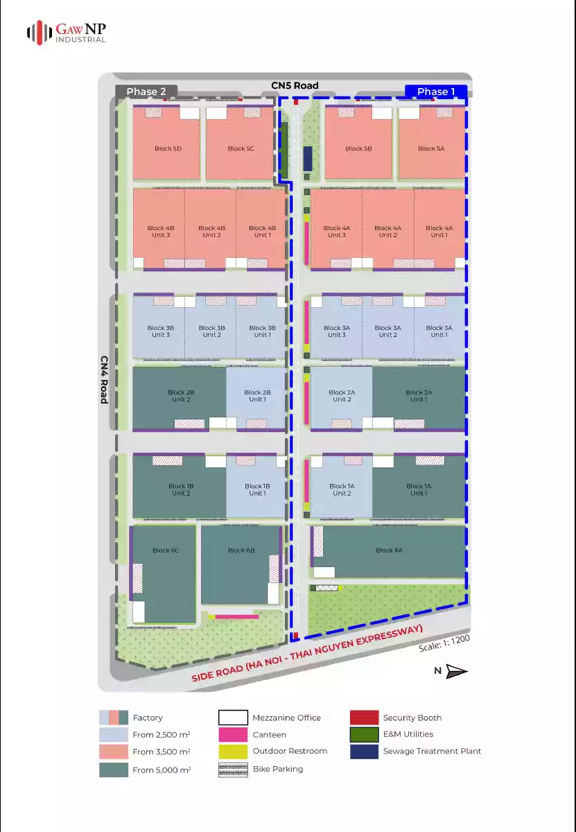 Factory for Lease in Thai Nguyen, Vietnam - site plan